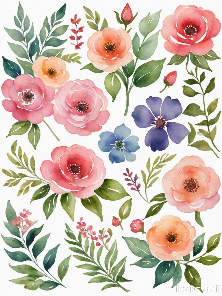 watercolor flowers clipart