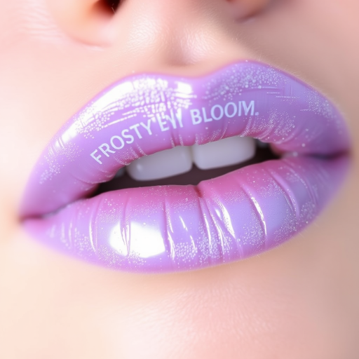 Frosted lavender lips with a pearl finish, named "Frosty Bloom," showcase a cool-toned iridescence and subtle shimmer for a whimsical touch