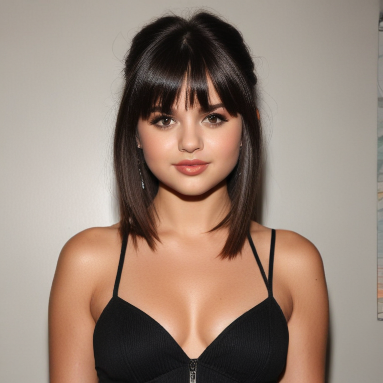 selena gomez with a fringe