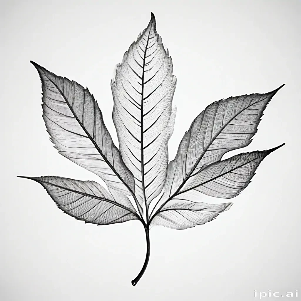 black and white clipart leaf