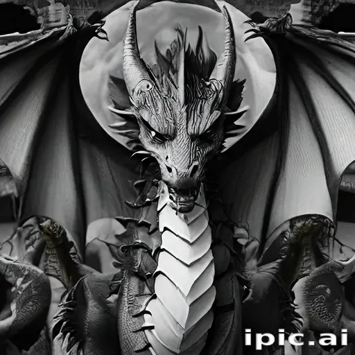 dragon black and white