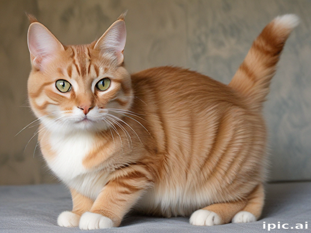 A Beautiful Orange Tabby Cat with Striking Green Eyes Posing Elegantly.
