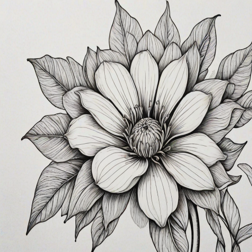flower line work
