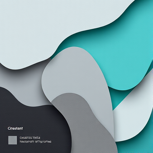 Create an abstract design with layered shapes in shades of gray and teal, ensure smooth gradients and soft curves, captured with a DSLR camera, f/4 aperture, 50mm lens, ISO 100, in natural light, focusing on texture and depth.