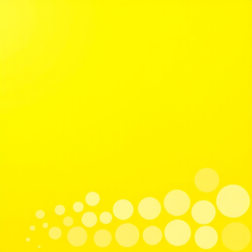 Create a vibrant yellow background with varying sizes of transparent white circles in a pattern at the bottom, captured with a DSLR camera at f/8 aperture, ISO 100, and a shutter speed of 1/125s, using a top-down view for a minimalistic design.