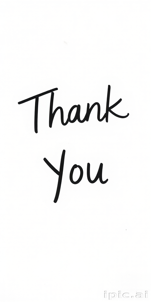 thank you in black and white