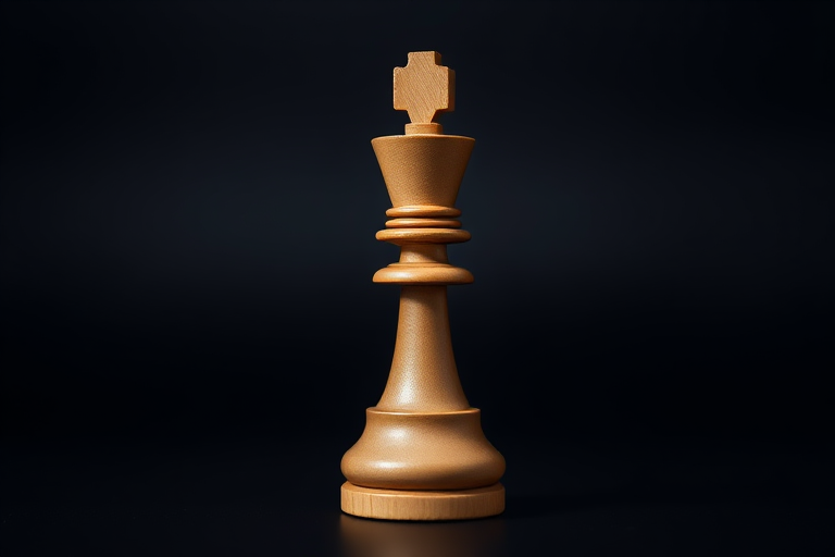 Create a high-resolution image of a wooden chess rook on a black background, using a DSLR camera with a 50mm lens, aperture f/1.8, ISO 100, natural lighting, and a shallow depth of field for a soft focus effect.