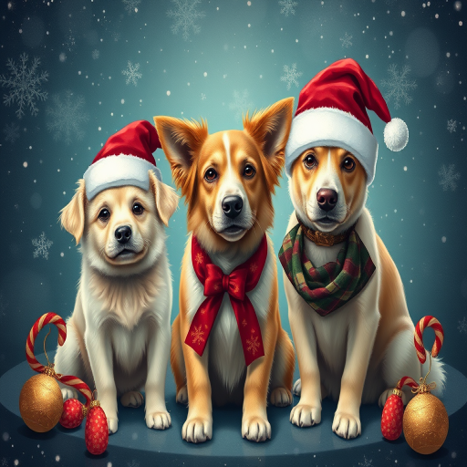 christmas dogs wallpaper