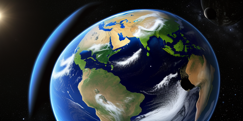 A Stunning View of Earth from Space with Vibrant Blue Oceans and Green ...