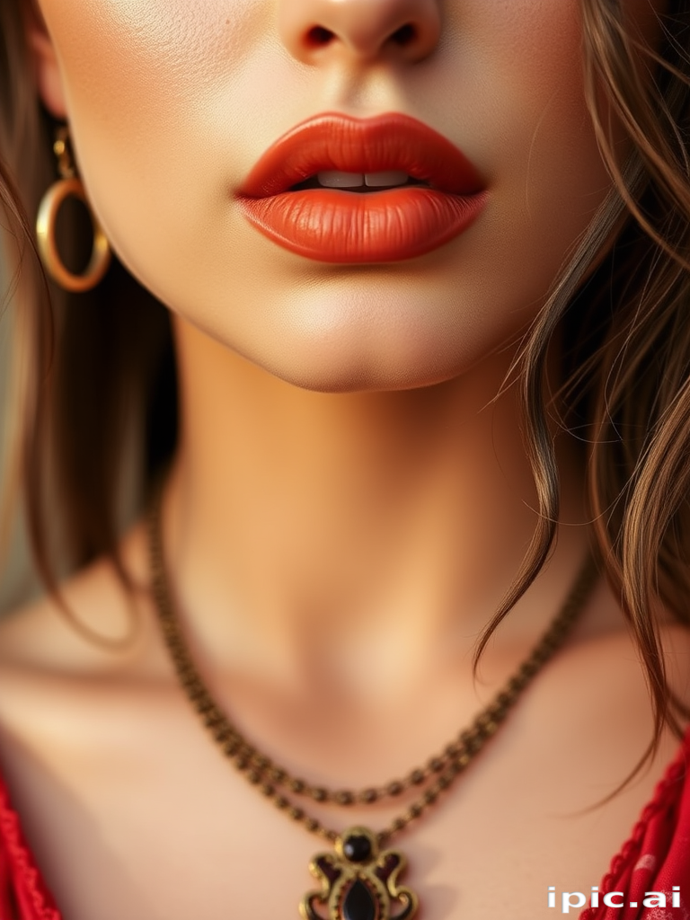 Earthy terracotta liquid lip with a suede-like texture, titled "Desert Mirage," featuring long-wearing properties and a comfortable matte finish, complementing bohemian-inspired styles