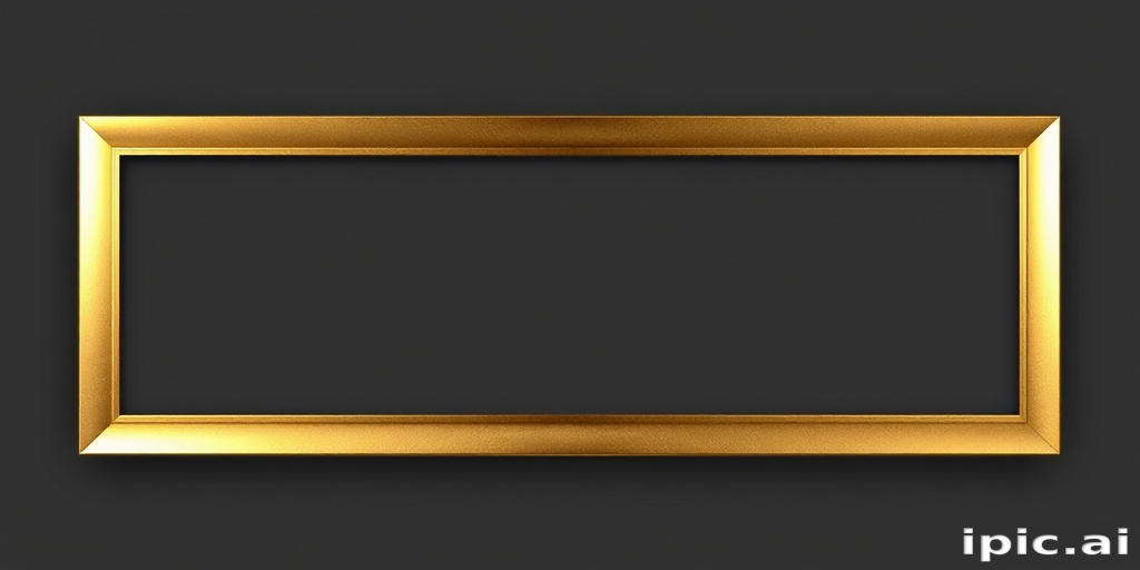 rectangle gold frame png