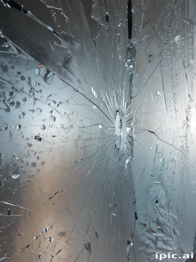 cracked glass transparent