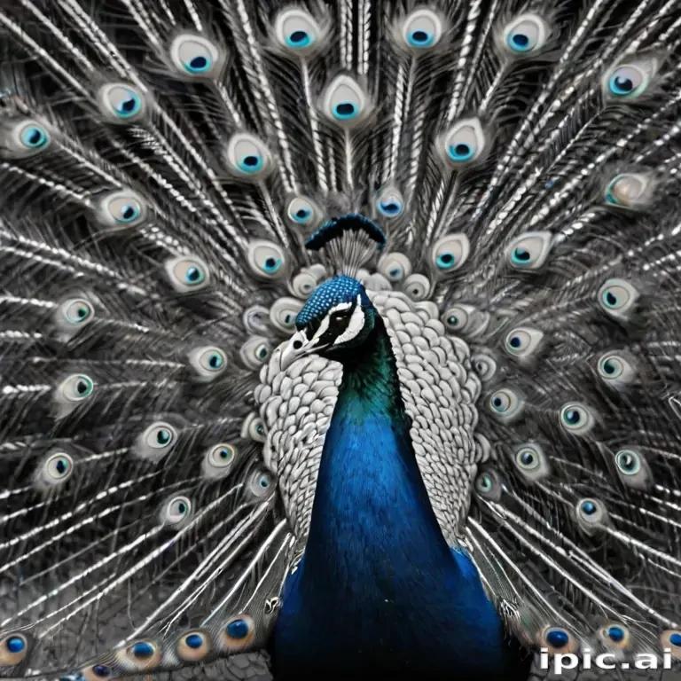 peacock black and white
