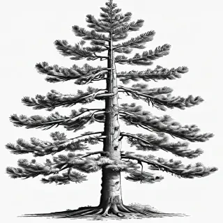 pine tree clip art black and white