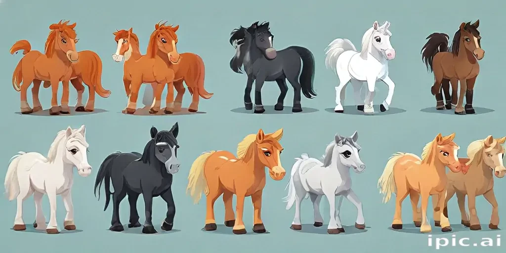 cartoon horses