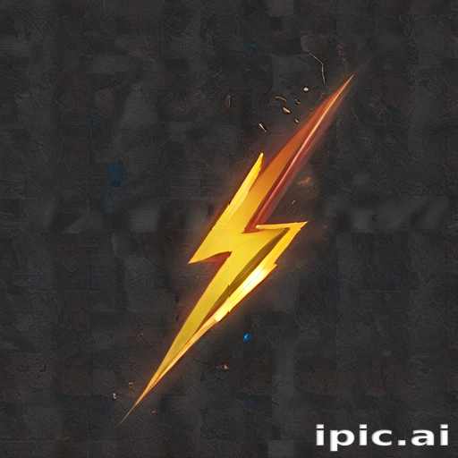 Bold Golden Lightning Bolt Symbol on a Dark Background Illustration