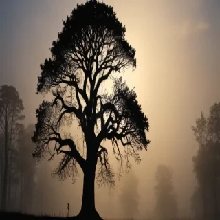 transparent tree silhouette