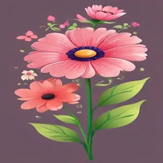 cartoon flowers transparent background