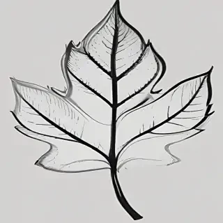 leaf clip art black and white