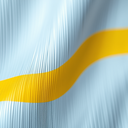 Create a high-resolution image of a textured pattern featuring alternating vertical stripes of yellow and silver, using a DSLR camera with a 50mm lens, aperture set to f/8, ISO 100, and a shallow depth of field for a soft background blur, shot from a slight angle to add dimension.