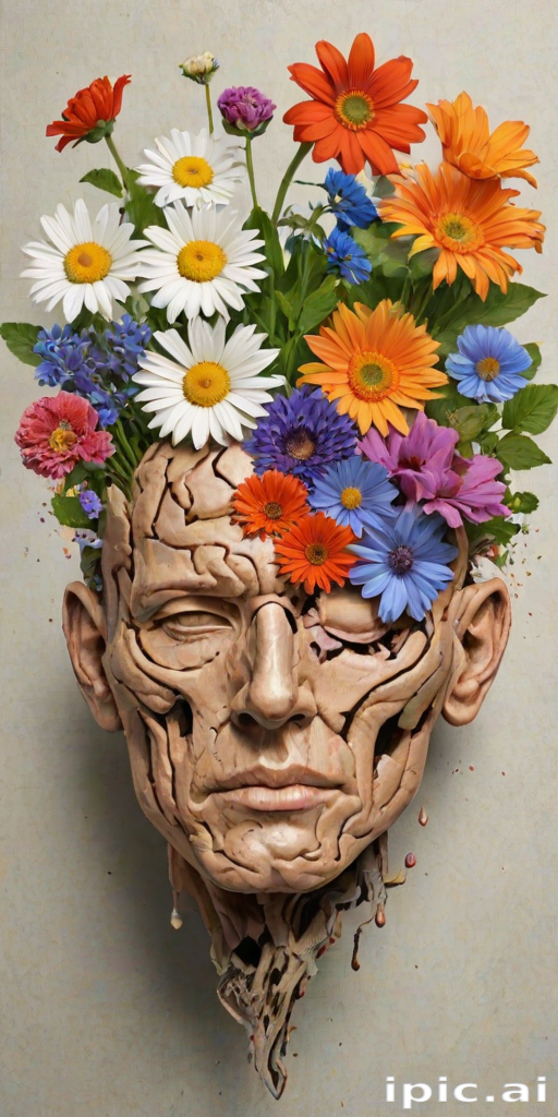 half brain half flowers