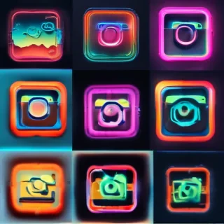 neon instagram logo