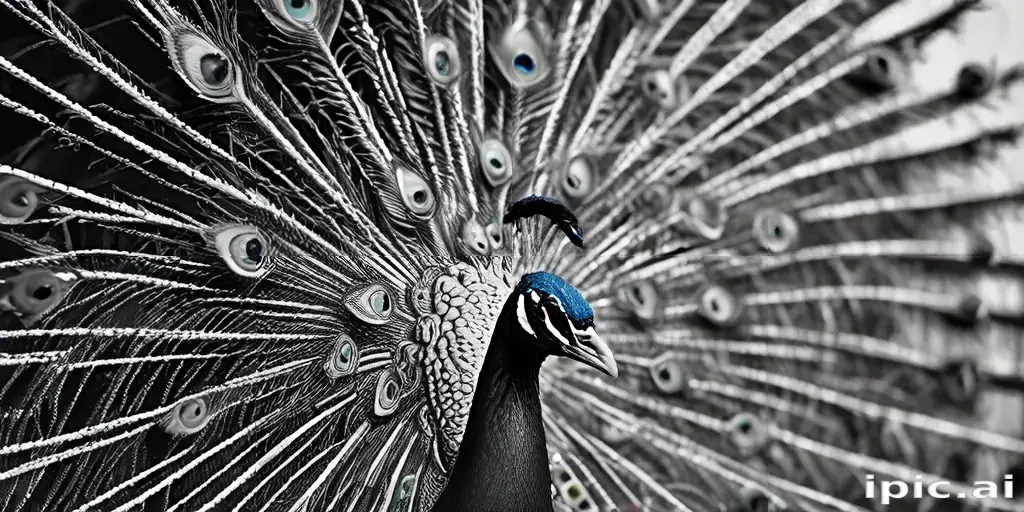 peacock black and white