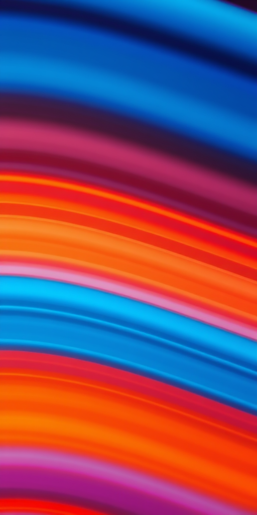 generate an abstract image featuring horizontal gradient stripes in warm tones of orange and cool tones of blue, shot with a Canon EOS R5 camera, 50mm lens, aperture f/8, ISO 100, soft focus effect, natural lighting, top-down view