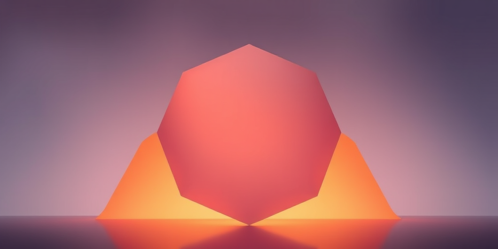 Create a high-resolution image of an abstract geometric shape with smooth gradients and a modern design, using a Canon EOS R camera with a 50mm lens, aperture set at f/2.8, ISO 100, and a soft light source for even illumination.