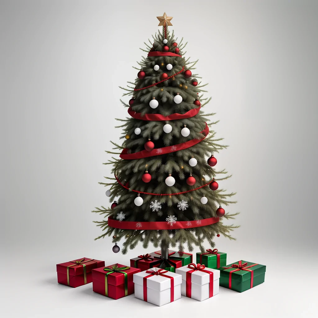 christmas tree white background