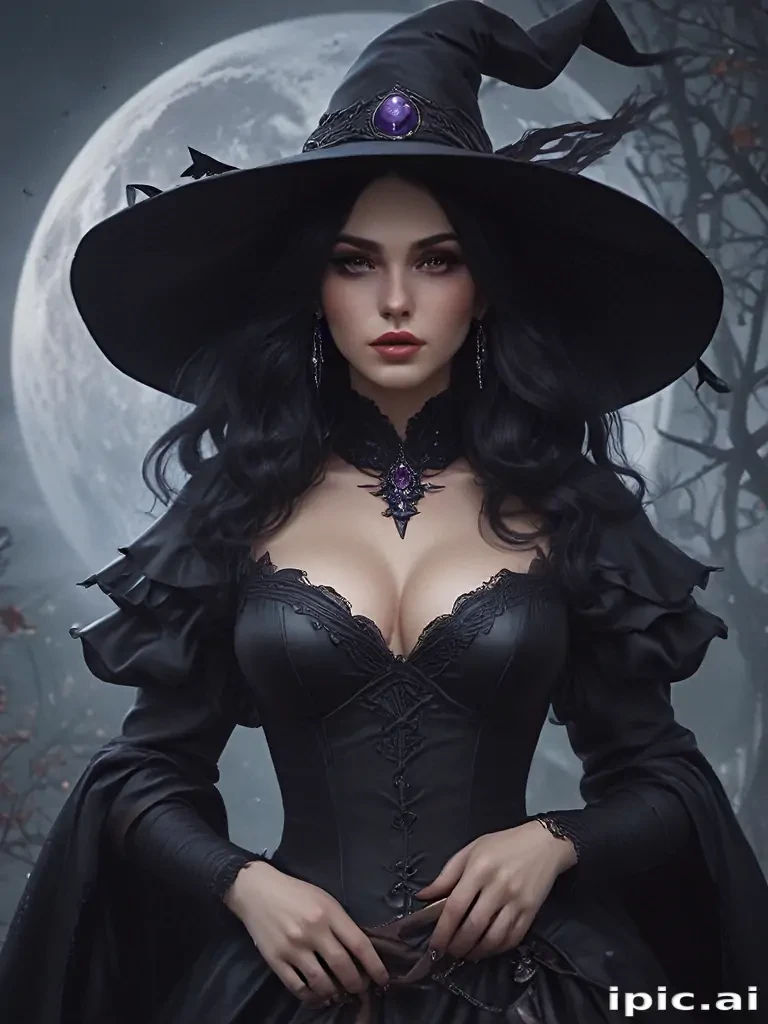 beautiful dark witch fantasy art
