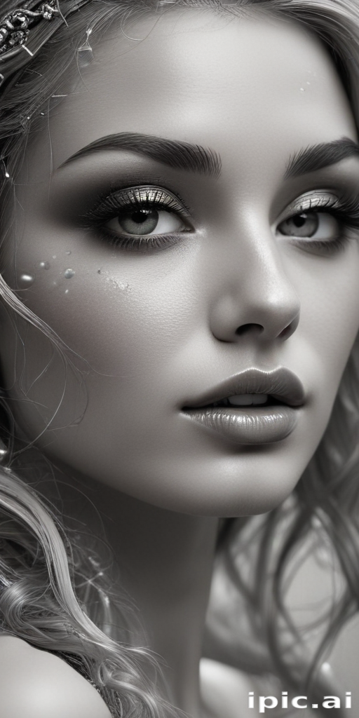 Stunning Black and White Portrait of a Woman with Elegant Features