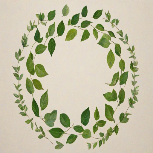 circle with leaves
