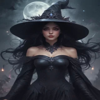 beautiful dark witch fantasy art