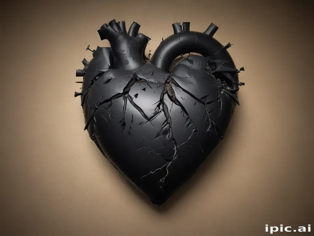broken black heart