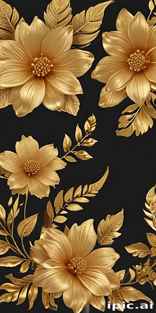 gold flowers png