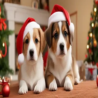 christmas wallpaper dogs
