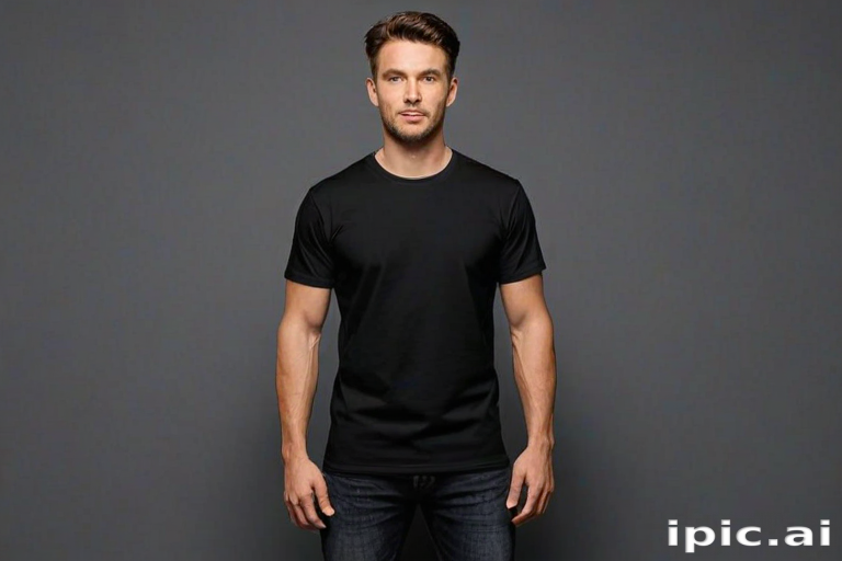 black t-shirt mockup