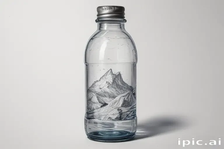 water bottle drawing
