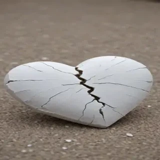 white broken heart