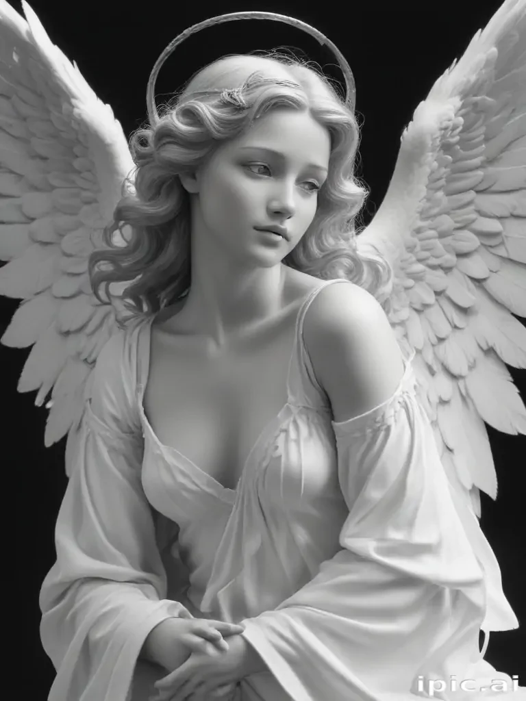 angel clip art black and white