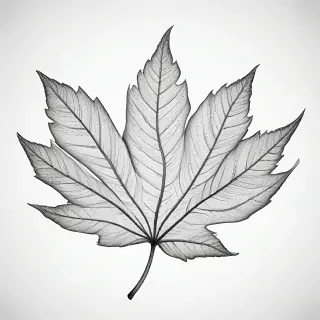 black and white clipart leaf