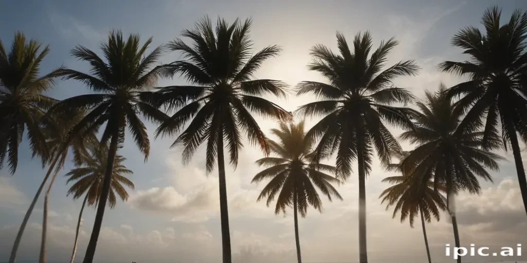 transparent palm trees