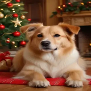 dog christmas background