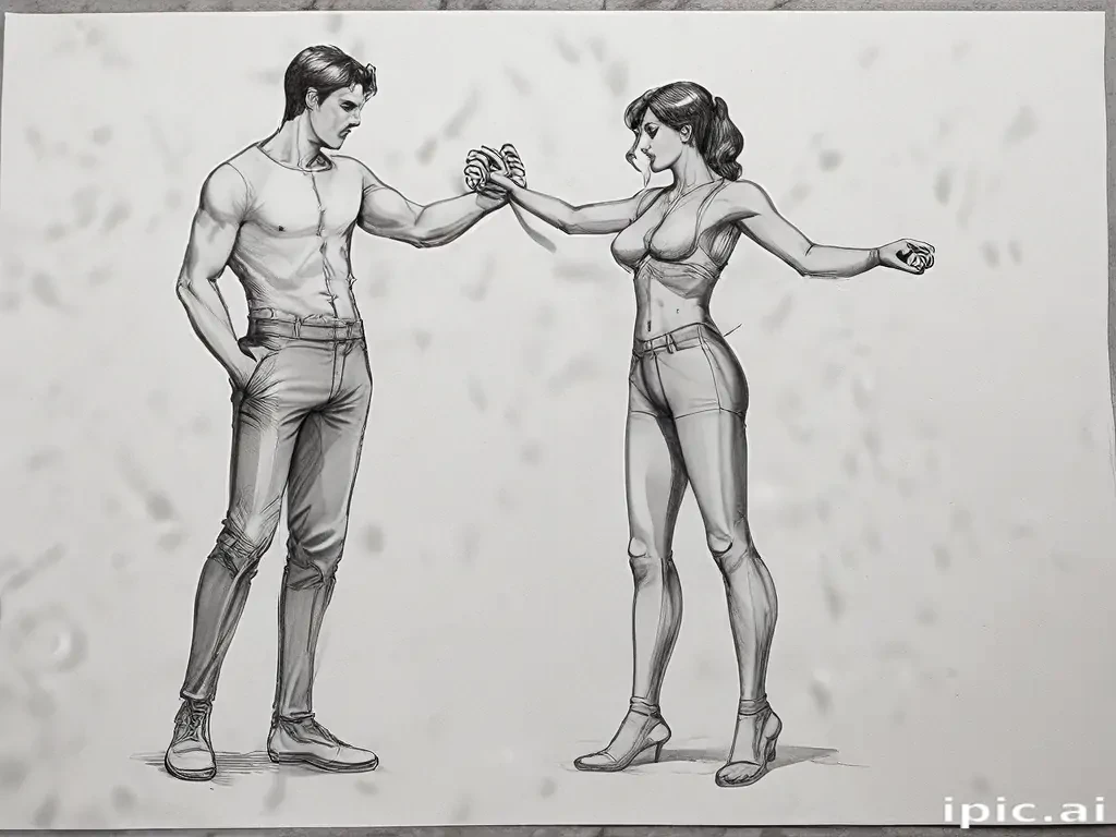 couple drawing poses