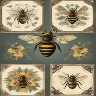 free vintage bee printables
