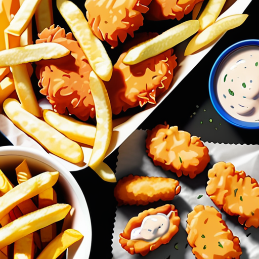 chicken nuggets and french fries