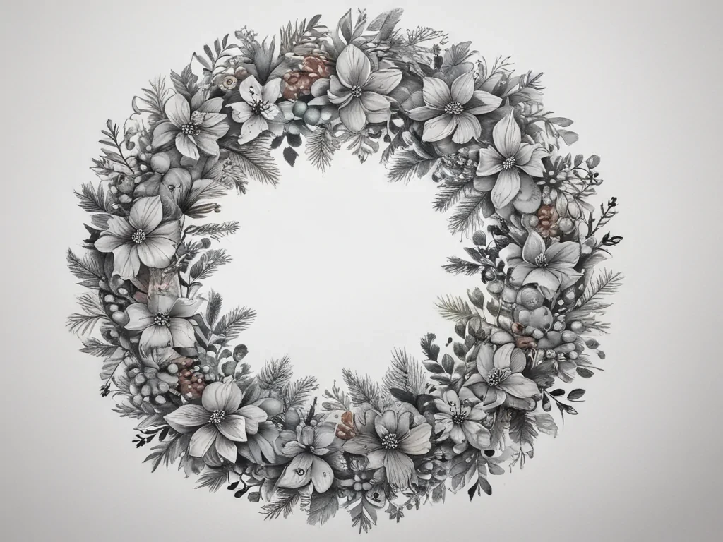 wreath drawing