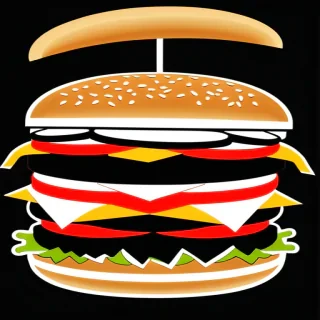 burger clipart black and white