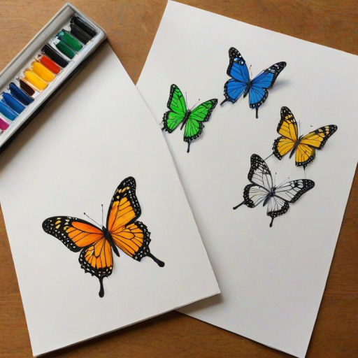 drawing butterflies